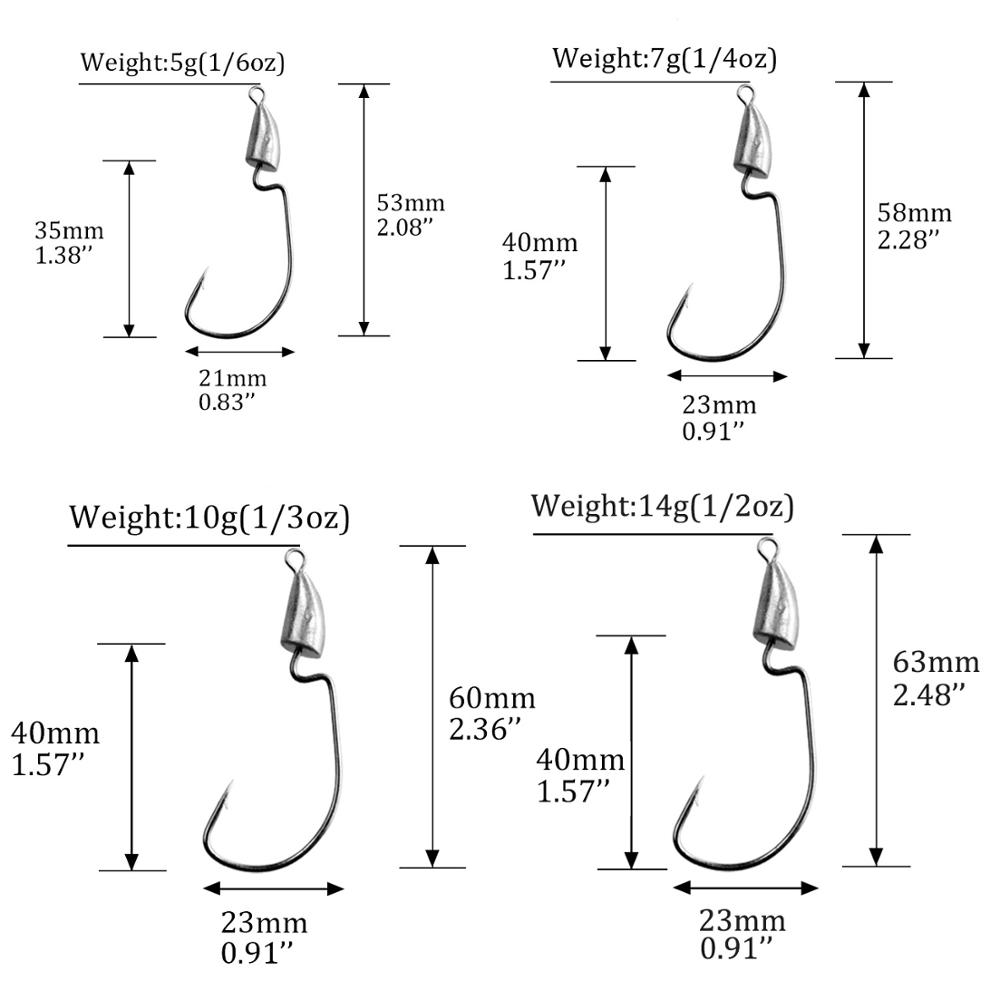 THKFISH 10 pz Manovella Jig Te - Fishing Hook Weedless recensione e prezzo